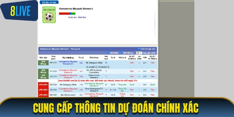Cung cấp thông tin dự đoán kết quả bóng đá chính xác