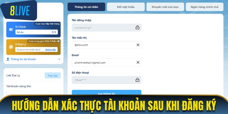 Cách xác thực sau khi đăng ký tài khoản