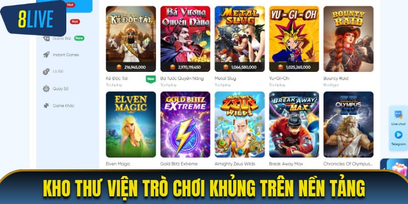 Kho thư viện trò chơi khủng trên nền tảng