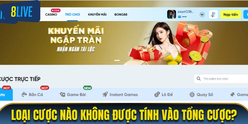 Loại cược nào không được tính vào tổng cược?