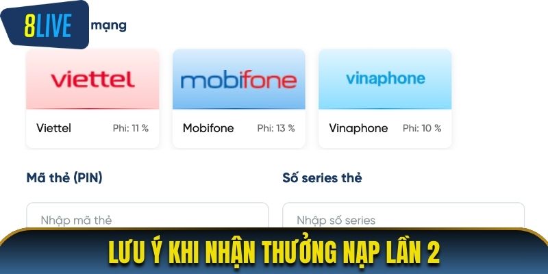 Lưu ý khi nhận thưởng nạp lần 2