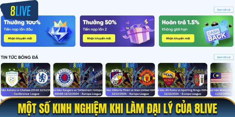 Một số kinh nghiệm khi làm đại lý của 8LIVE