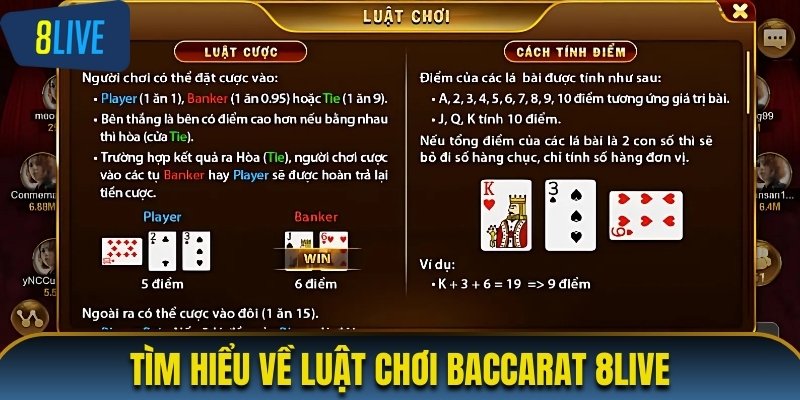 Tìm hiểu về luật chơi Baccarat 8LIVE